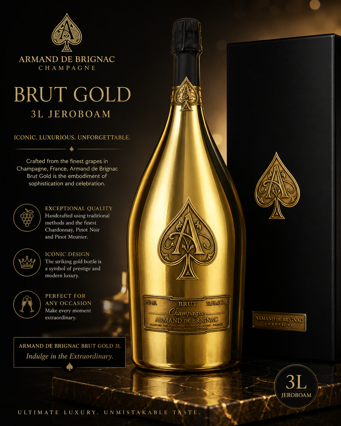ARMAND DE BRIGNAC BRUT GOLD 3L JEROBOAM